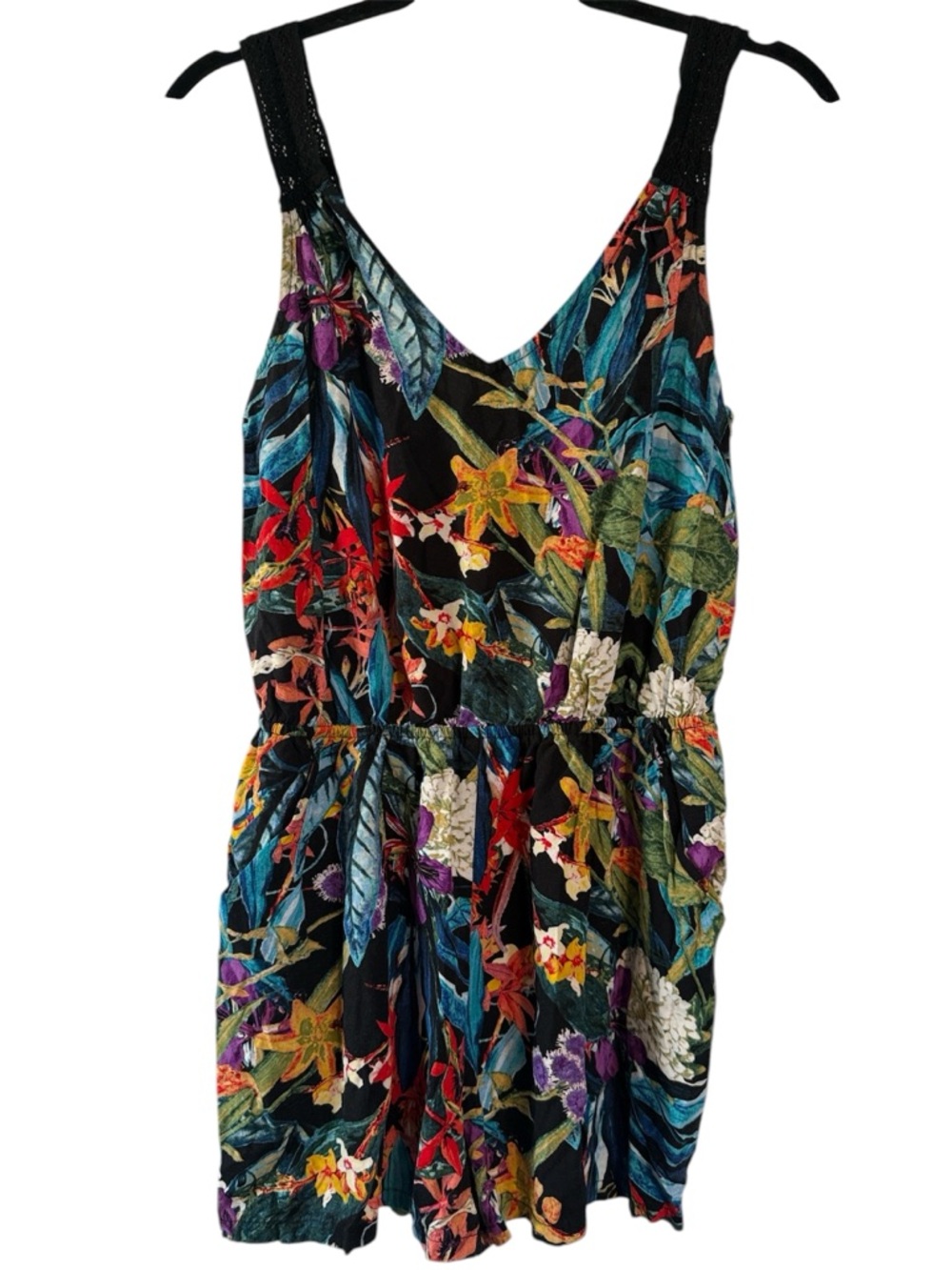 Nicole by Nicole Miller Colorful Tropical Print Romper